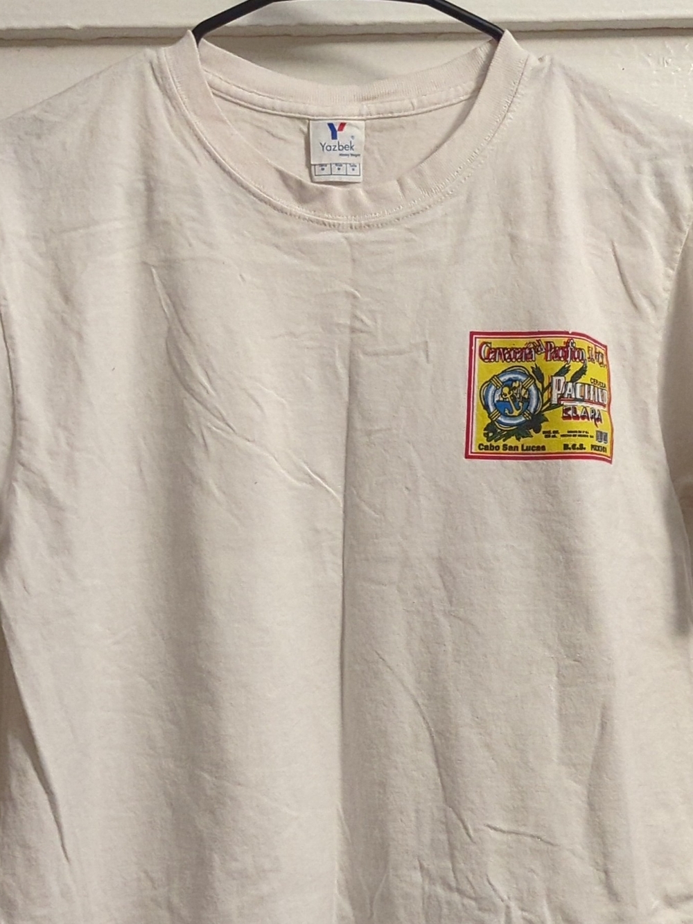 Yazbek Cream Short-Sleeve Graphic Tee with Cabo Patch